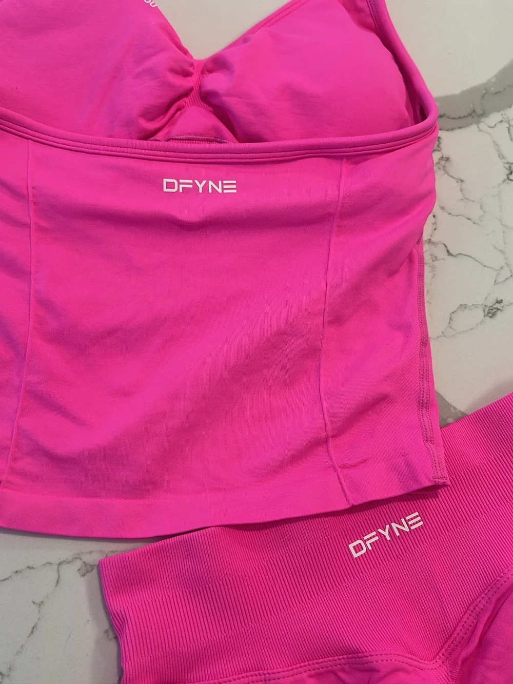 Dfyne Impact Longline Matching Set (top and shorts) - Bright Fuchsia